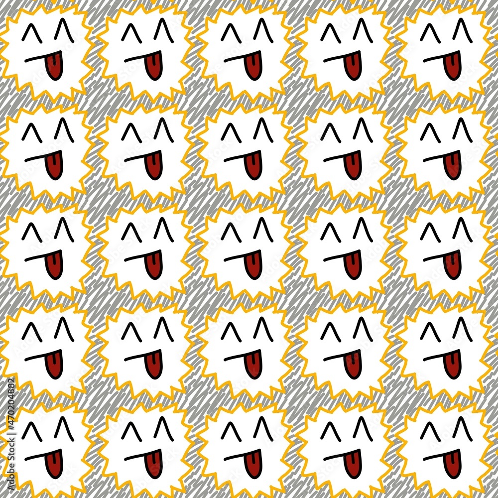 seamless pattern of cute smile face cartoon seamless pattern of cute smile face cartoon