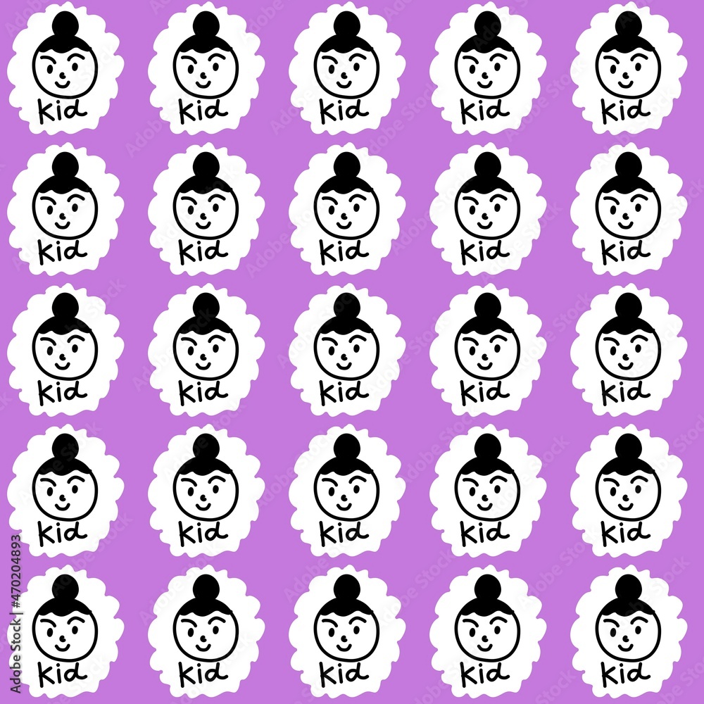 seamless pattern of kid cartoon