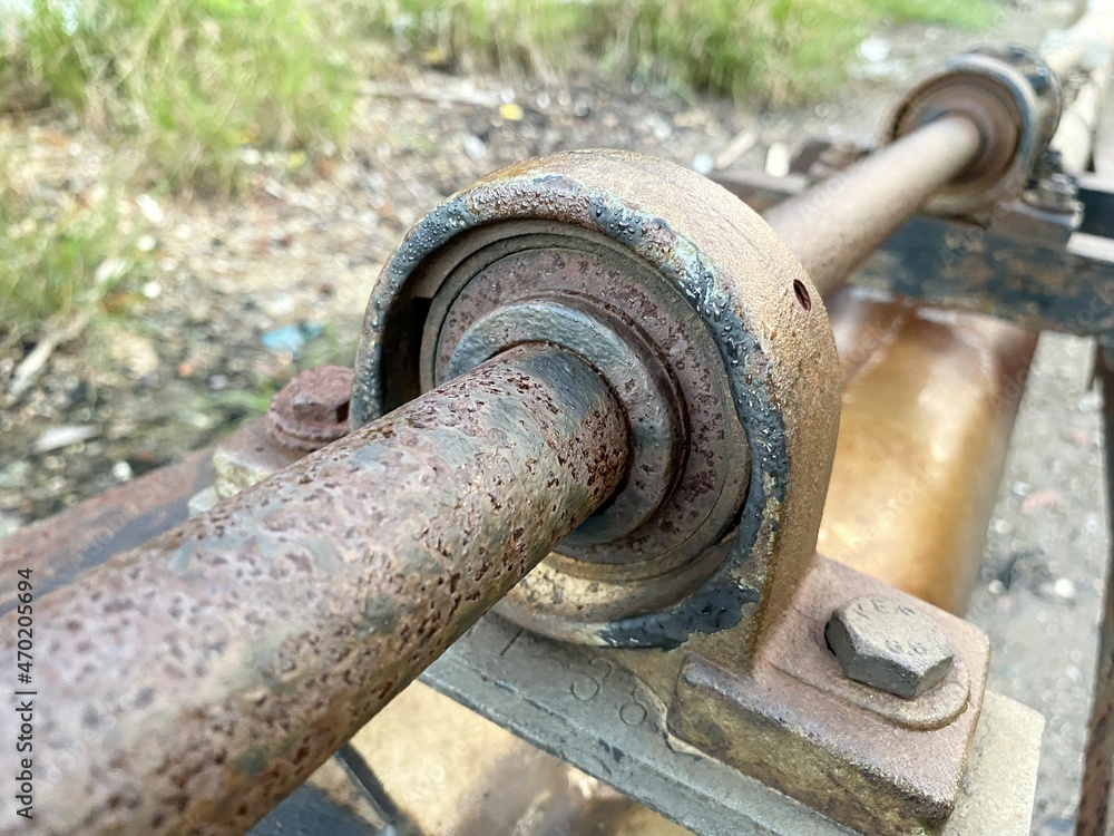 close up old iron joints in industry site close up old iron joints in industry site
