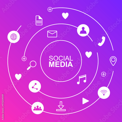 background design with social media theme