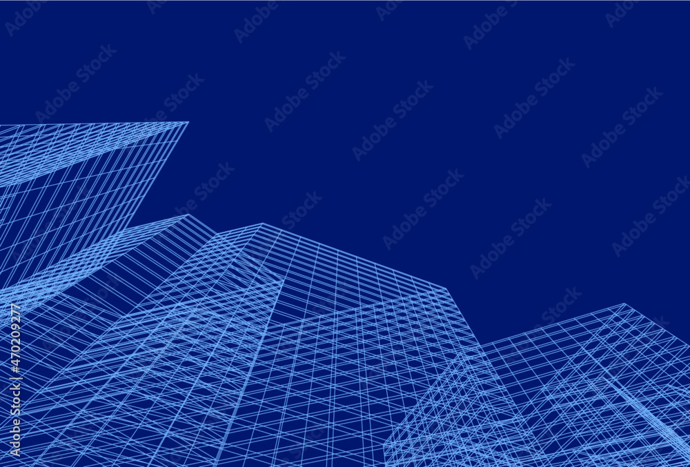 Fototapeta premium architecture digital drawing vector illustration