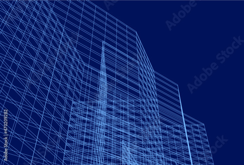 architecture digital drawing vector illustration
