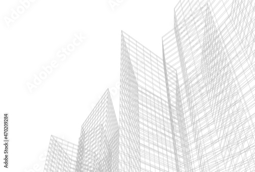 architecture digital drawing vector illustration