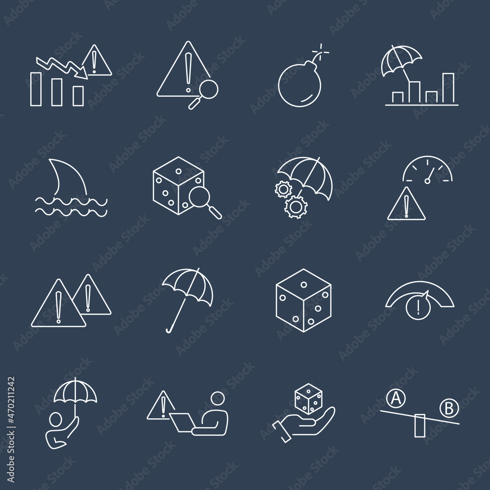 Risk Management icons set.Risk Management pack symbol vector elements ...