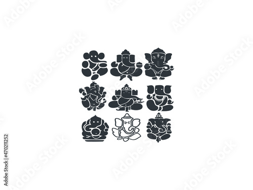 silhouette ganesh vector or illustration


