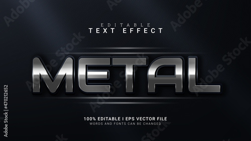 metal editable text effect vector illustration