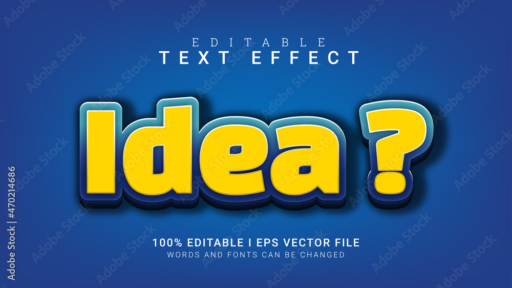 idea editable text effect vector illustration