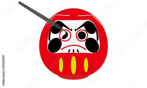 目入れのだるまイラスト