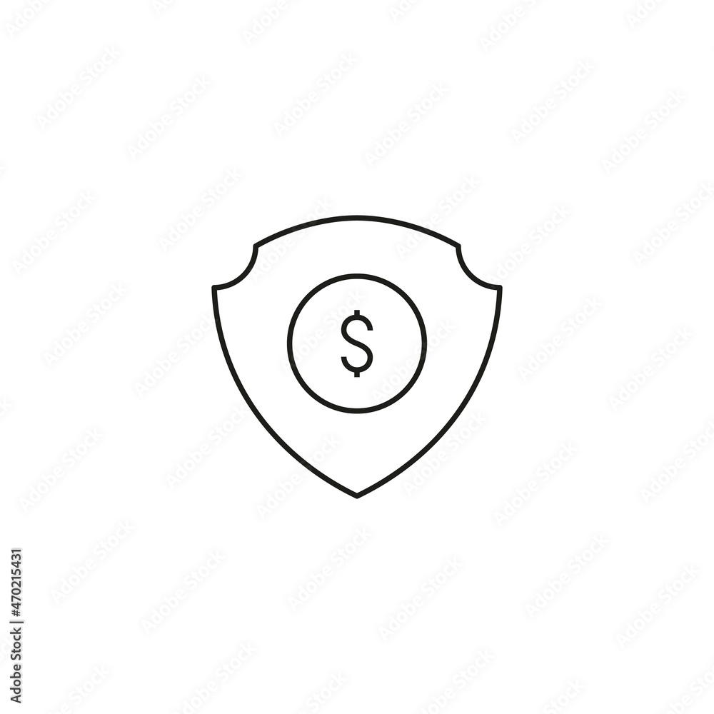money shield icon line style graphic design vector money shield icon line style graphic design vector