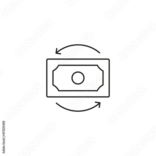 cash flow, money conversion icon line style graphic design vector