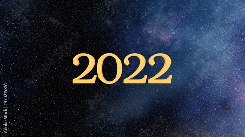 2022年号と星空