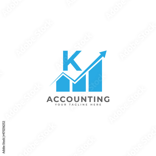 Initial Letter K Chart Bar Finance Logo Design Inspiration