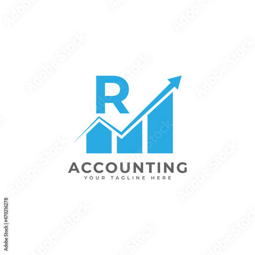 Initial Letter R Chart Bar Finance Logo Design Inspiration