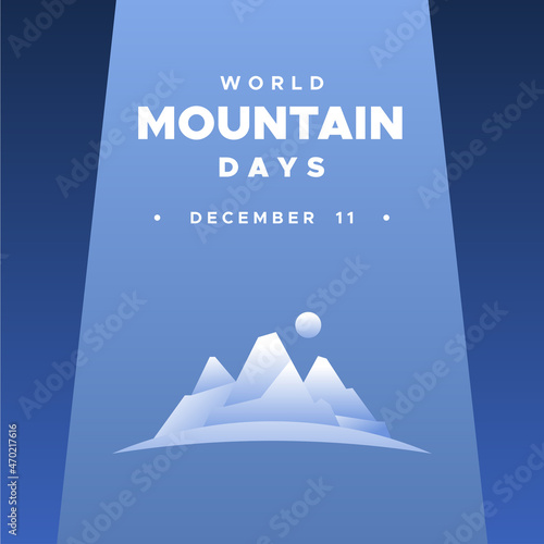 World Mountain Day Design Background For Greeting Moment. International Mountain Day