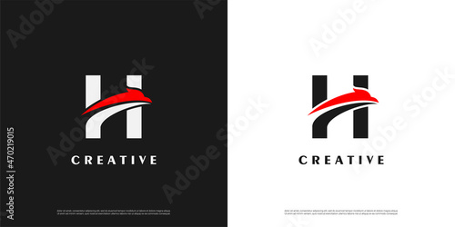 Letter H logo icon eagle design template elements