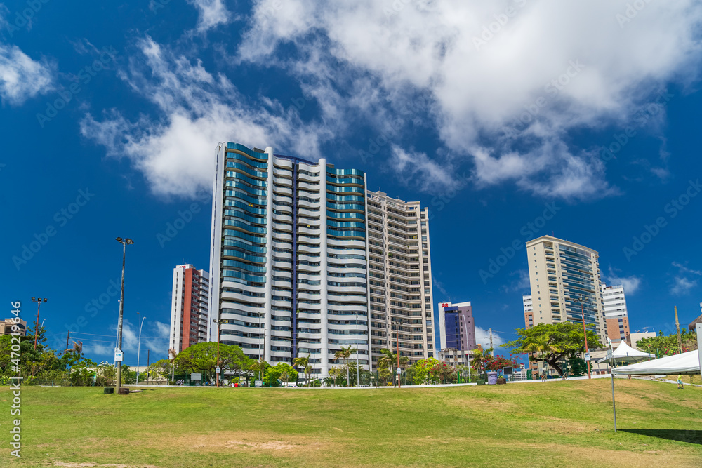 Fortaleza, Ceara, Brazil - Circa November 2021:  a view of Coco Park. The biggest urban park in Latin America. Fortaleza, northeastern Brazil