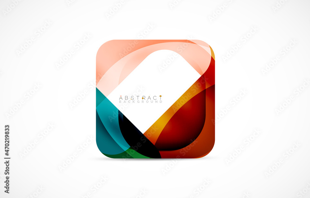 Minimal background. Abstract square shape with round corners created with wavy forms. Vector Illustration For Wallpaper, Banner, Background, Landing Page Minimal background. Abstract square shape with round corners created with wavy forms. Vector Illustration For Wallpaper, Banner, Background, Landing Page