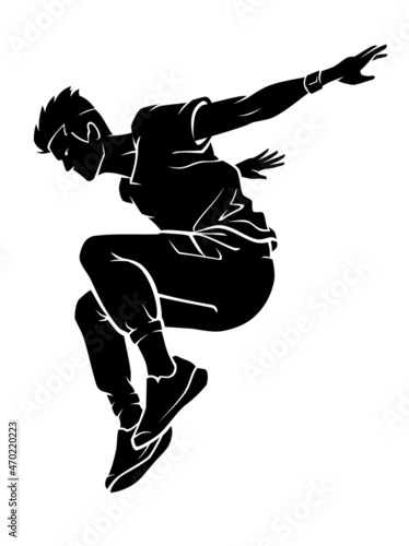 Male Parkour Jump Silhouette Illustration
