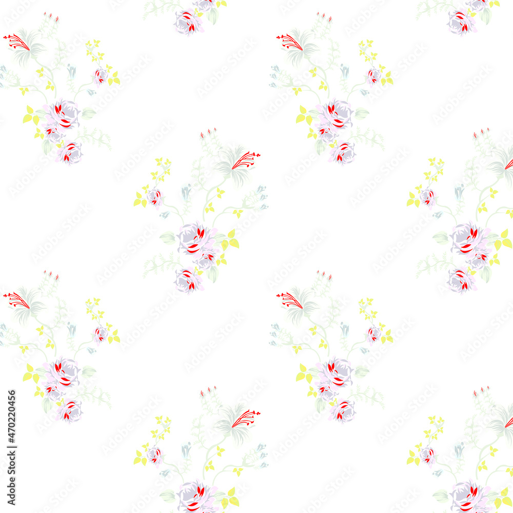 cute vector flower border pattern on white background cute vector flower border pattern on white background