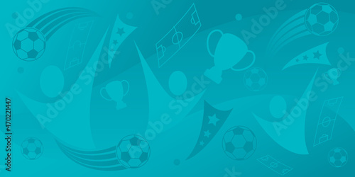 Football Pattern Background, Vector illustration in flat style. football cup, stylish background gradient, vector illustration.