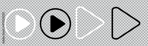 Play buttons icon set. Start Buttons Illustration. Video Audio Player. Vector illustration