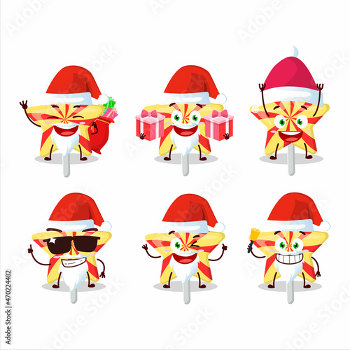 Santa Claus emoticons with star candy cartoon character photo