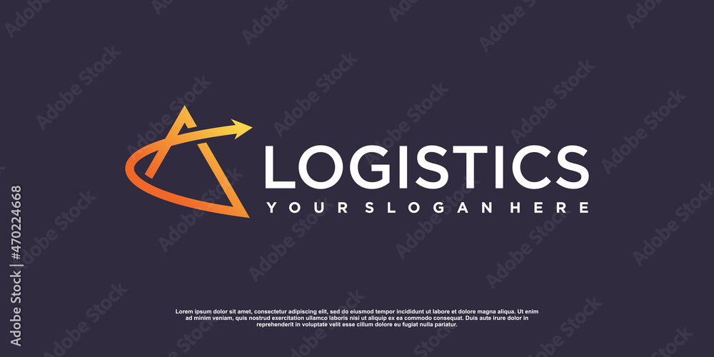 Logistics logo with arrow and line element Premium Vector Stock Vector ...