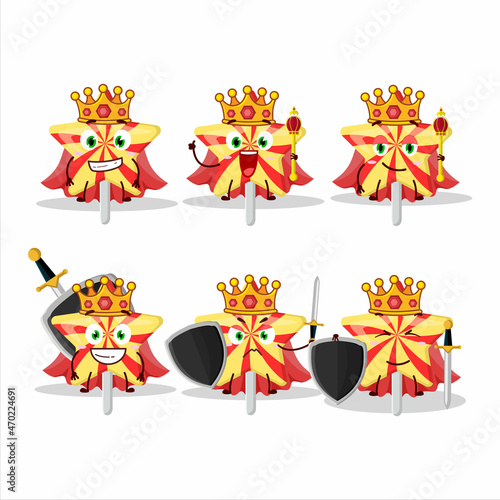 A Charismatic King star candy cartoon character wearing a gold crown