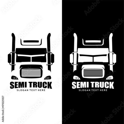 semi truck logo design vector	