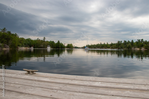 Veiw from the dock at Frying Pan Bay at Beausoleil Island, Canada photo