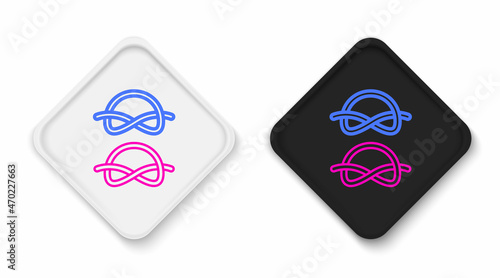 Line Nautical rope knots icon isolated on white background. Rope tied in a knot. Colorful outline concept. Vector