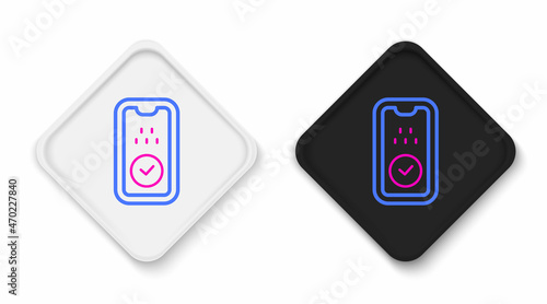 Line Taxi mobile app icon isolated on white background. Mobile application taxi. Colorful outline concept. Vector