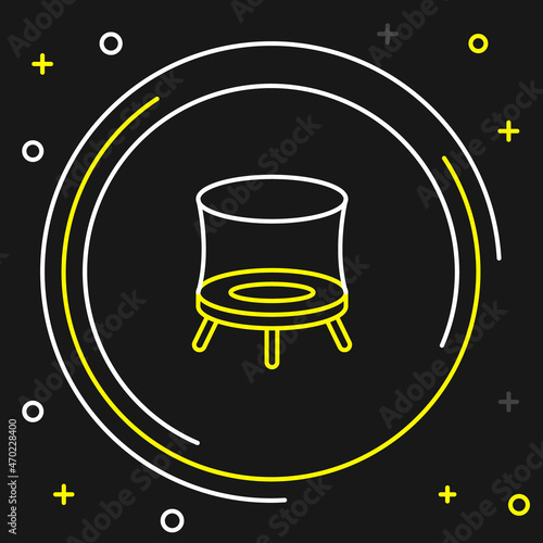 Line Jumping trampoline icon isolated on black background. Colorful outline concept. Vector
