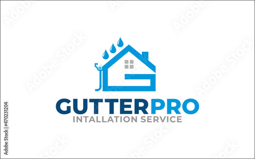 Illustration graphic vector of gutter installation and repair service logo design template-05