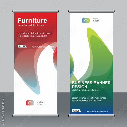 Business banner roll up set standee banner template Modern banner.