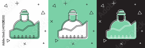 Set Growth of homeless icon isolated on white and green, black background. Homelessness problem. Vector