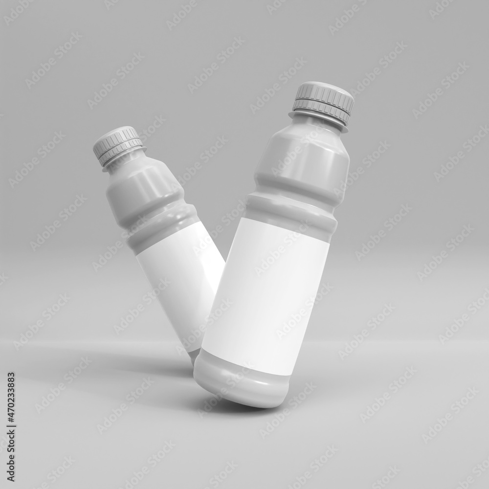 Plastic bottle mockup. Template for mock up your design. 3d illustration Plastic bottle mockup. Template for mock up your design. 3d illustration