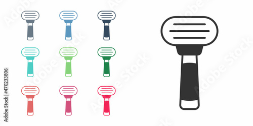 Black Shaving razor icon isolated on white background. Set icons colorful. Vector