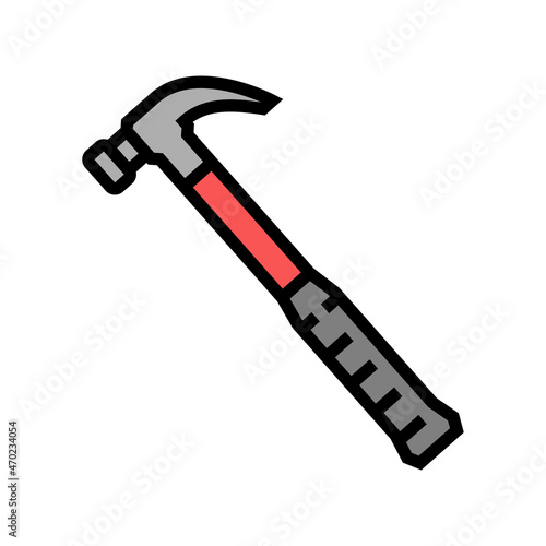 claw hammer tool color icon vector. claw hammer tool sign. isolated symbol illustration