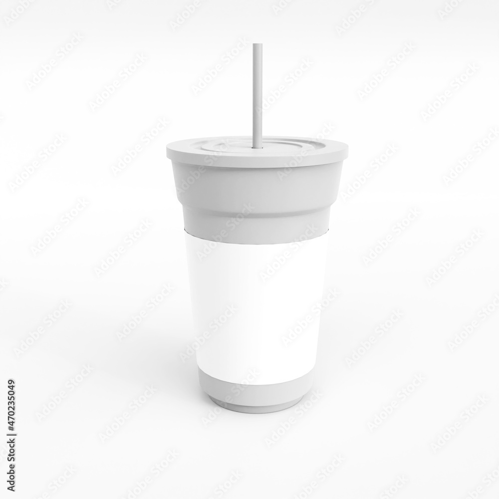 Disposable cup mockup. Template for mock up your design. 3d illustration Disposable cup mockup. Template for mock up your design. 3d illustration