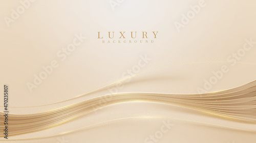 Luxury background with glitter golden lines elements, Banner cover design.