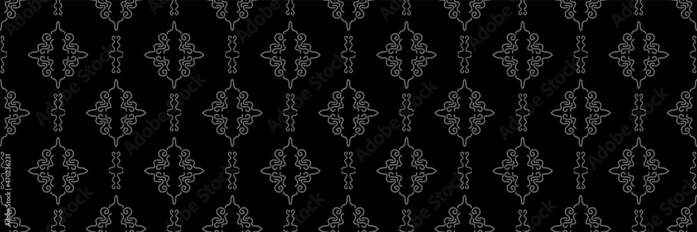 Dark abstract background image in Indian style with gray elements on black background for your design projects, seamless pattern, wallpaper textures with flat design. Vector illustration Dark abstract background image in Indian style with gray elements on black background for your design projects, seamless pattern, wallpaper textures with flat design. Vector illustration