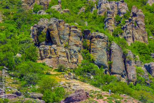 Rock pillars in Valley of Ghosts of the mountain range Demerji,