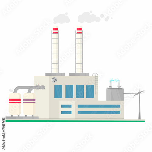 Power plant. Energy, vector illustration