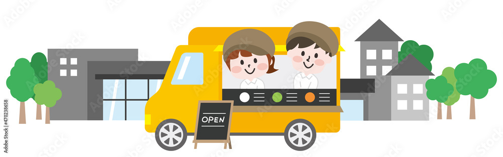 キッチンカーと店員さん 