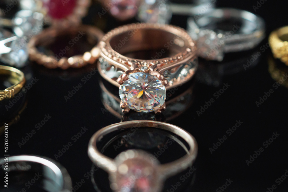 Beautiful diamond rings jewelry background Beautiful diamond rings jewelry background