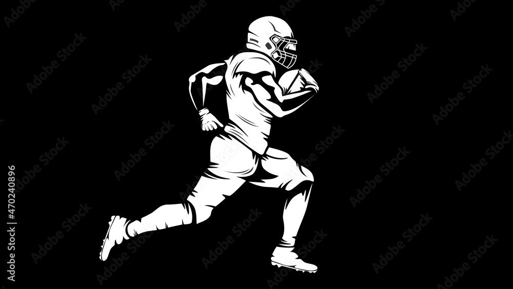 Fototapeta premium American football player. Quarterback isolated on white. Superl sport theme vector illustration.