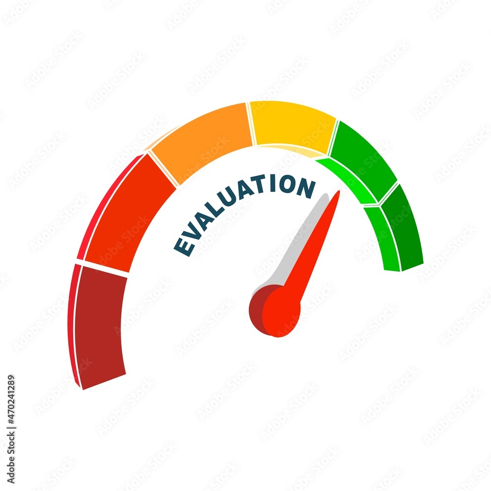 Evaluation level meter. Economic and social concept Evaluation level meter. Economic and social concept