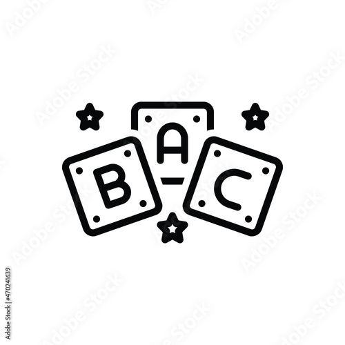 Black line icon for abc block
