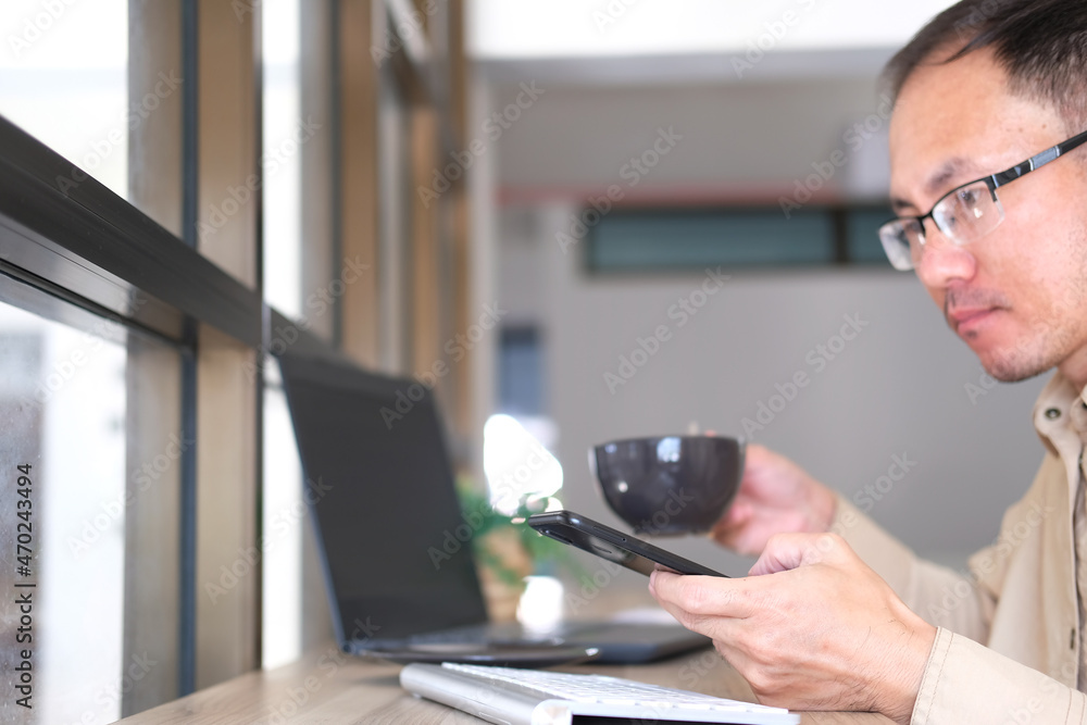 businessman working on computer an office businessman working on computer an office